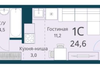 Квартира на продажу студия, 24.6 м2, Новосибирская область, улица Красный Факел, 39