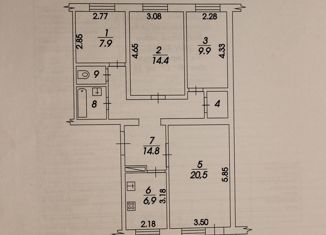 Продается 4-ком. квартира, 80 м2, рабочий посёлок Кадуй, улица Строителей, 17