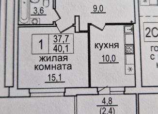 Продам 1-комнатную квартиру, 40 м2, рабочий посёлок Кольцово, Никольский проспект, 16