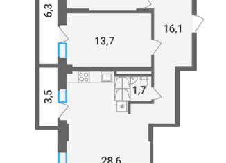 Продажа 2-ком. квартиры, 82 м2, Волгоград, Ангарская улица, 9А, ЖК Гранд Авеню