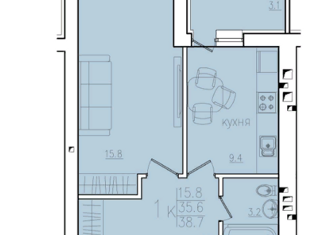 Продам 1-комнатную квартиру, 36 м2, Энгельс, микрорайон Энгельс-9, 1