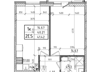 Продам 1-ком. квартиру, 41.42 м2, Санкт-Петербург, Лесной проспект, 19-21Ж, Лесной проспект