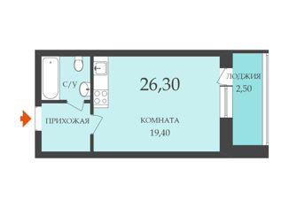 Продам квартиру студию, 26.3 м2, Мурино, ЖК Тридевяткино Царство, улица Шоссе в Лаврики, 85