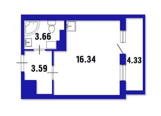 Квартира на продажу студия, 24.89 м2, Пушкин, улица Архитектора Данини, 23к1