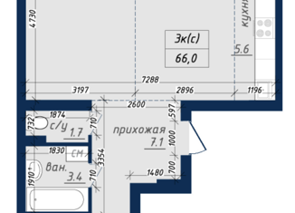 Продам 3-ком. квартиру, 66 м2, Барнаул, Павловский тракт, 307к3, ЖК Nord