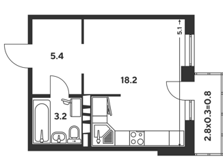 Продажа квартиры студии, 28.5 м2, Краснодарский край, улица им. Мурата Ахеджака, 12к4