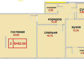 Продается 2-ком. квартира, 83.2 м2, Ставрополь, улица Ленина, 423А, микрорайон № 22