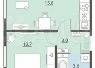 1-ком. квартира на продажу, 33 м2, Екатеринбург, Латвийская улица, 58, ЖК Хрустальные Ключи