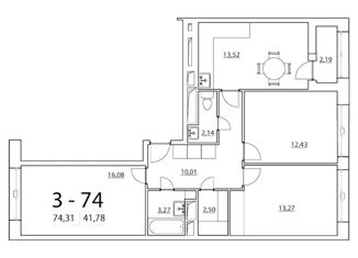 Продается 3-ком. квартира, 72.8 м2, Санкт-Петербург, Планерная улица, 93с1, Планерная улица