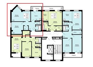 Продается 2-комнатная квартира, 56.5 м2, Сосновоборск, улица Ленинского Комсомола, 25