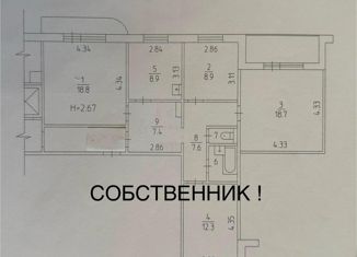 Продаю четырехкомнатную квартиру, 86.3 м2, Пермский край, улица Юрша, 1