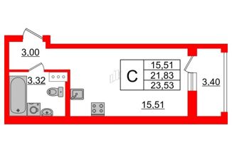 Продаю 1-комнатную квартиру, 25 м2, Санкт-Петербург, Пулковское шоссе, 30, метро Звёздная