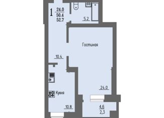 Продажа однокомнатной квартиры, 52.7 м2, Воронеж, улица Лётчика Филипова, 6