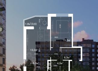 Продам 1-комнатную квартиру, 41.8 м2, Краснодар, улица Западный Обход, 42лит2/4, ЖК Спортивная деревня