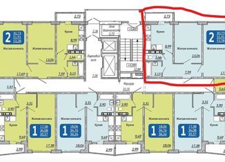 Продаю 2-ком. квартиру, 53 м2, Чебоксары, улица писателя Лаврентия Таллерова, ЖК Солнечный Парк