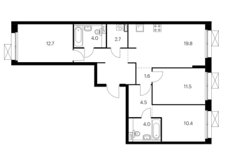 Продаю трехкомнатную квартиру, 80.7 м2, Санкт-Петербург, Тосина улица, 5, метро Волковская