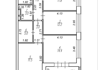 Продам 3-ком. квартиру, 74.7 м2, Москва, 2-й Грайвороновский проезд, 44к2, ЖК Кварталы 21/19