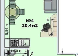 Продам квартиру студию, 20.5 м2, Москва, Кантемировская улица, 14к2, район Москворечье-Сабурово