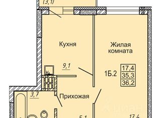 Продаю однокомнатную квартиру, 36 м2, Новосибирск, Кировский район