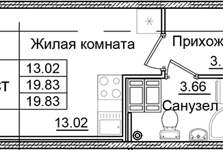 Продаю квартиру студию, 20 м2, Колпино, Загородная улица, 73В