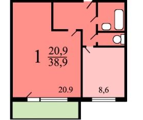 Продаю однокомнатную квартиру, 38.9 м2, Москва, проспект Маршала Жукова, 17