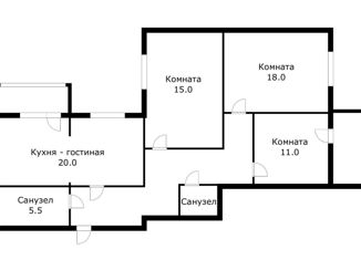 3-ком. квартира на продажу, 84.2 м2, Краснодар, Прикубанский округ, улица Красных Партизан, 79