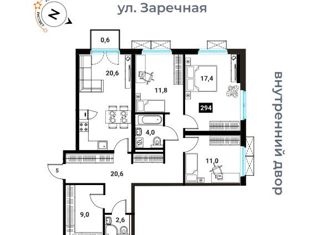 Продажа 3-ком. квартиры, 96.2 м2, Москва, Большая Филёвская улица, 3к4