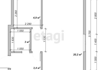 1-комнатная квартира на продажу, 29.8 м2, Коркино, улица Карла Маркса, 14