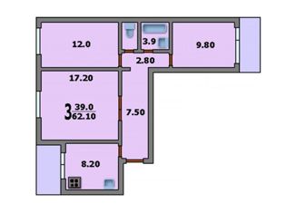 Продается 3-комнатная квартира, 62.1 м2, Москва, улица Маршала Катукова, 14к1, район Строгино