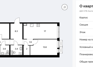 Продается трехкомнатная квартира, 80.5 м2, Санкт-Петербург, ЖК Кантемировская 11, Большой Сампсониевский проспект, 69к4
