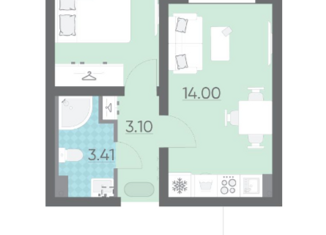 Продаю 1-комнатную квартиру, 30.01 м2, Санкт-Петербург, ЖК Ручьи, Северный проспект, 123к1