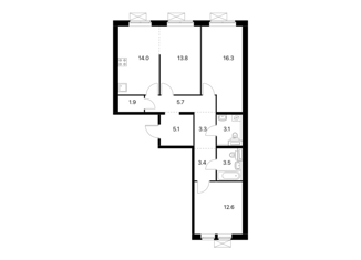Продажа 3-комнатной квартиры, 82.7 м2, Москва, станция Павшино, квартал № 100, 1к1