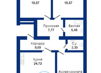 Продается трехкомнатная квартира, 106.7 м2, рабочий посёлок Краснообск, 7-й микрорайон, 25