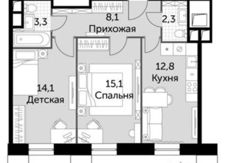 Продам 2-ком. квартиру, 56 м2, Москва, жилой комплекс Движение Тушино, к4, ЖК Движение Тушино