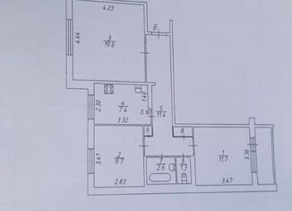Трехкомнатная квартира на продажу, 64 м2, Нижнекамск, проспект Мира, 37