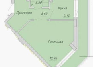 1-комнатная квартира на продажу, 42 м2, Новосибирск, Тульская улица, 80, ЖК Тульский