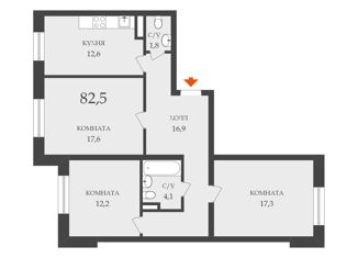 Продажа трехкомнатной квартиры, 82.5 м2, Шлиссельбург, Луговая улица, 4к1, ЖК Кварта