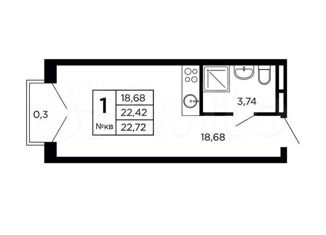 Продажа 1-комнатной квартиры, 22.7 м2, Смоленск, Промышленный район, проезд Маршала Конева, 32