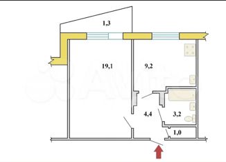 1-комнатная квартира на продажу, 37.3 м2, Воронеж, набережная Авиастроителей, 22, Левобережный район