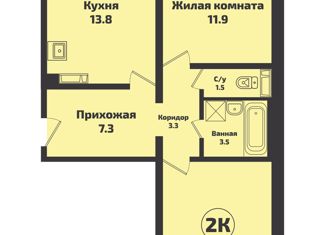 Продаю 2-ком. квартиру, 64 м2, Новосибирская область, микрорайон Приозёрный, 710