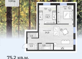 Продаю 2-ком. квартиру, 75.2 м2, Димитровград, проспект Ленина, 37Д/3