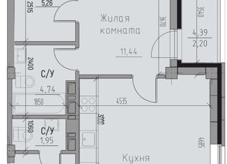 Продается двухкомнатная квартира, 51 м2, Абакан, улица Комарова, 7А, ЖК Комарово