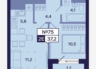 Продам двухкомнатную квартиру, 37.2 м2, Якутск, Новопортовской квартал, 1А, Промышленный округ