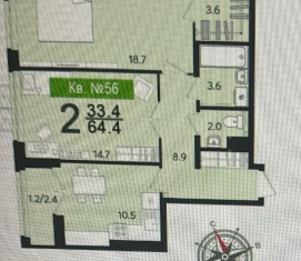 Продается 2-ком. квартира, 64.4 м2, Пенза, улица Глазунова, 10