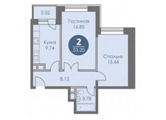 Продам двухкомнатную квартиру, 52 м2, посёлок Марьино, ЖК Спортивный Квартал, улица Харлампиева, 52к1