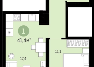 Продается однокомнатная квартира, 41.4 м2, Курган, ЖК Квартал Резиденция
