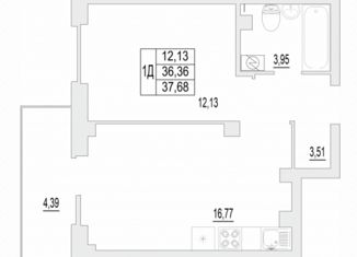 Продажа 1-комнатной квартиры, 37.7 м2, Псков, ЖК Смарт-квартал, Инженерная улица, 125