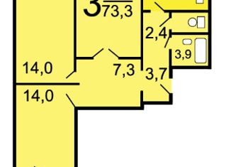 Продам трехкомнатную квартиру, 73.3 м2, Москва, Керамический проезд, 77к2, Керамический проезд