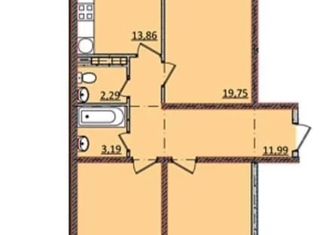 Продаю трехкомнатную квартиру, 90 м2, Краснодар, Магистральная улица, 11, ЖК На Магистральной