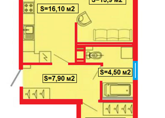 Продажа 2-ком. квартиры, 53.5 м2, поселок Бугры, Тихая улица, 17